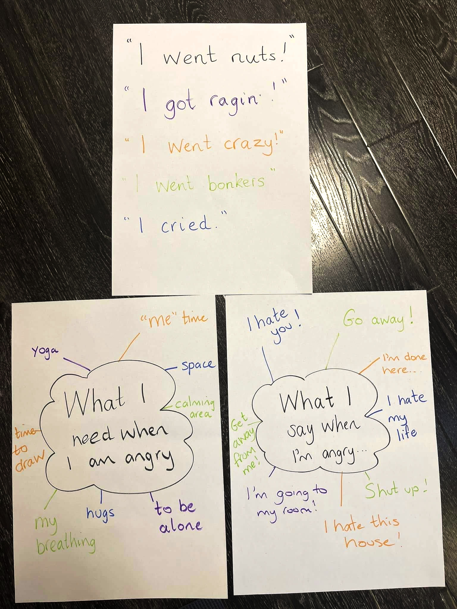 Feelings cards and props